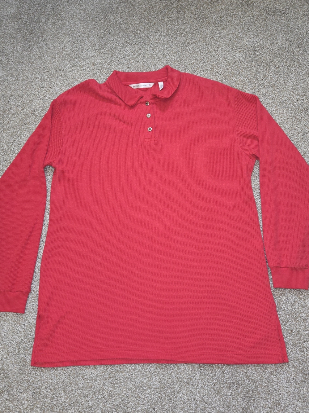 Vintage Victoria's Secret Bright Red Polo Knit Top